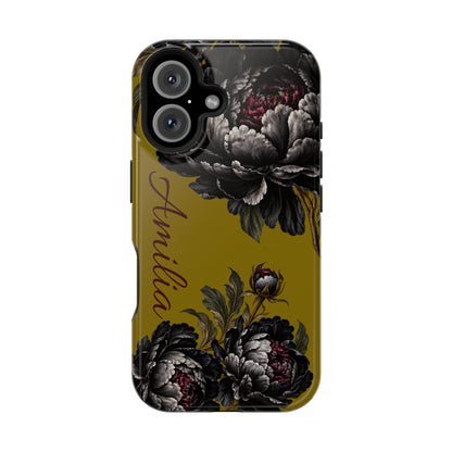 Floral Monogram Magnetic Phone Case — Personalized Impact-Resistant Cover
