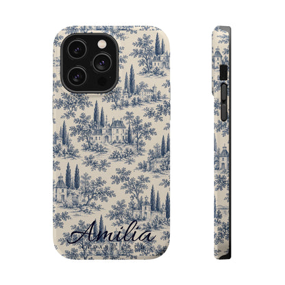 Personalized Toile Magnetic Phone Case — Impact‑Resistant, MagSafe Compatible