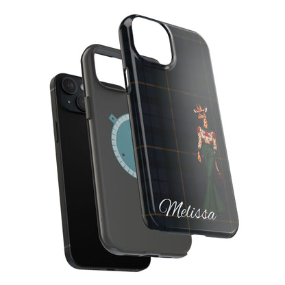 Personalized Giraffe Phone Case — Green Leopard Print Magnetic Impact-Resistant