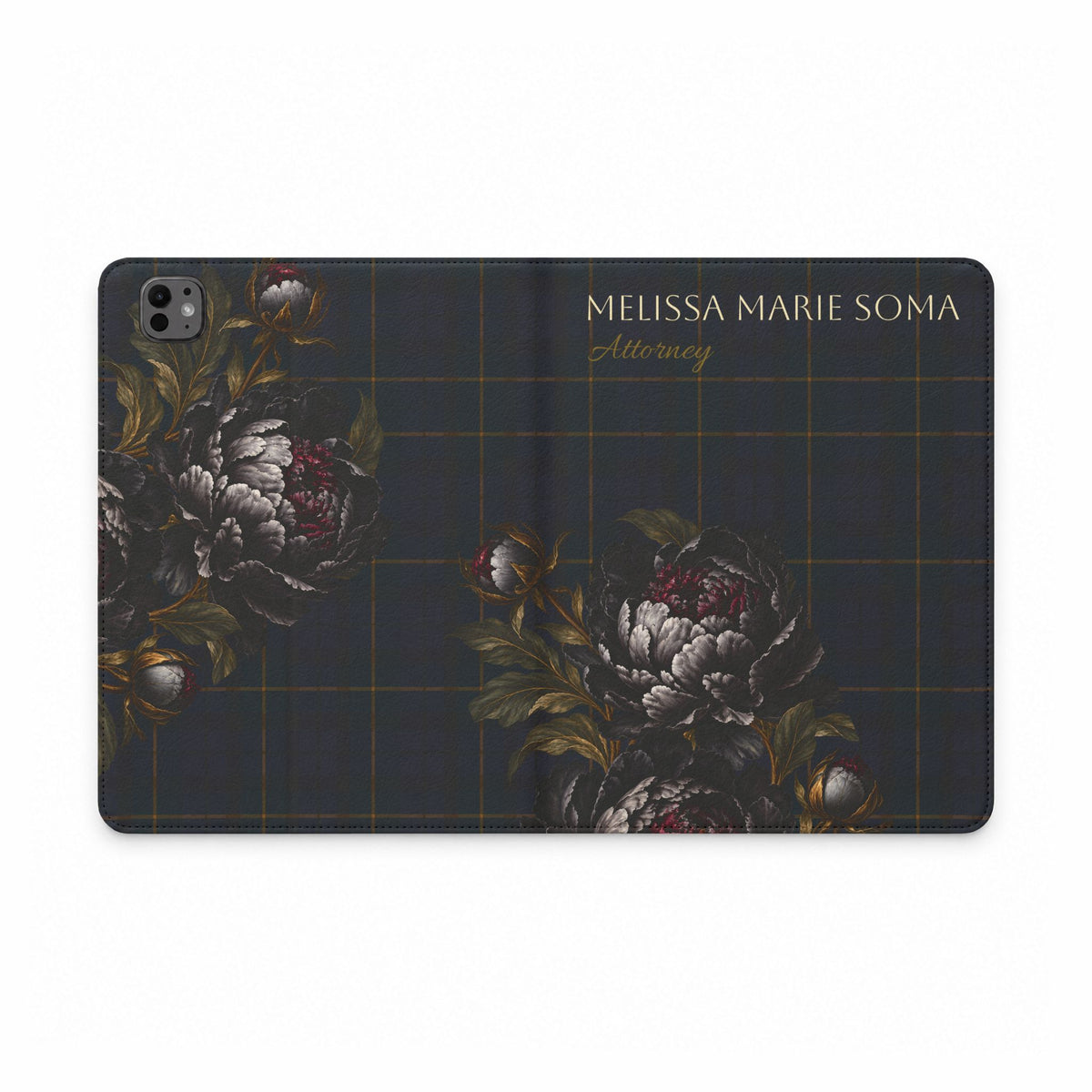 Floral Plaid Tablet Folio Case — Personalized Design