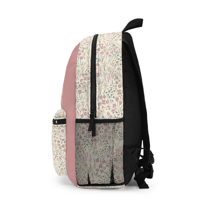 Floral Pink Backpack —  Casual School & Daypack