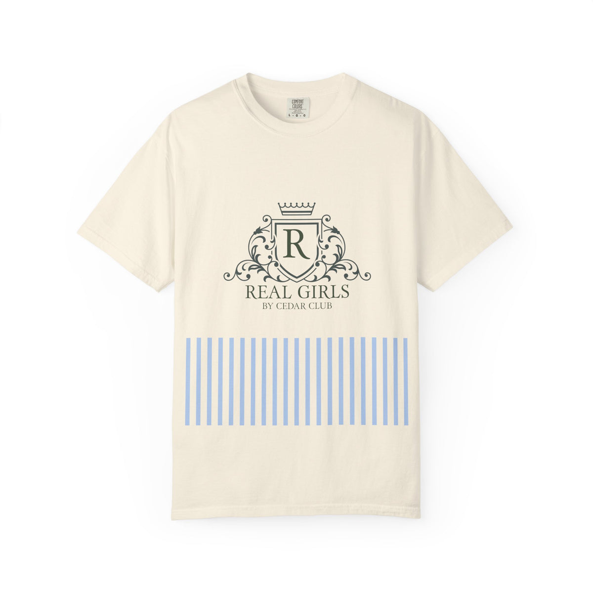 Blue Stripe Crest Graphic T-Shirt
