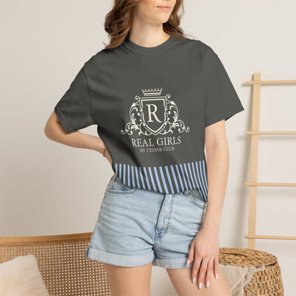 Blue Stripe Crest Graphic T-Shirt