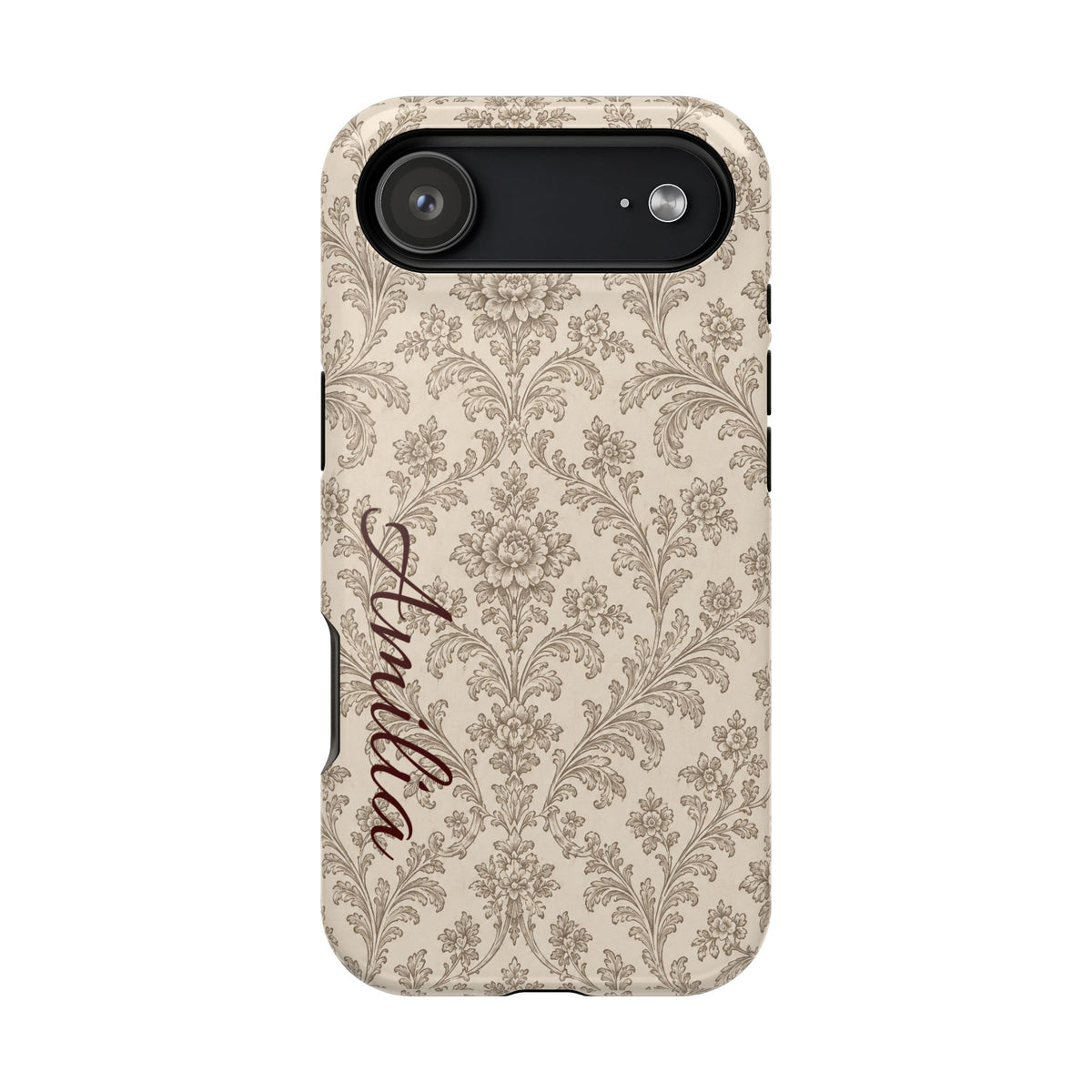 Personalized Vintage Damask Magnetic Phone Case — Custom Name