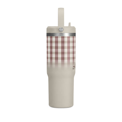 32oz Nomad Tumbler – Personalized Plaid Travel Mug (Custom Name)