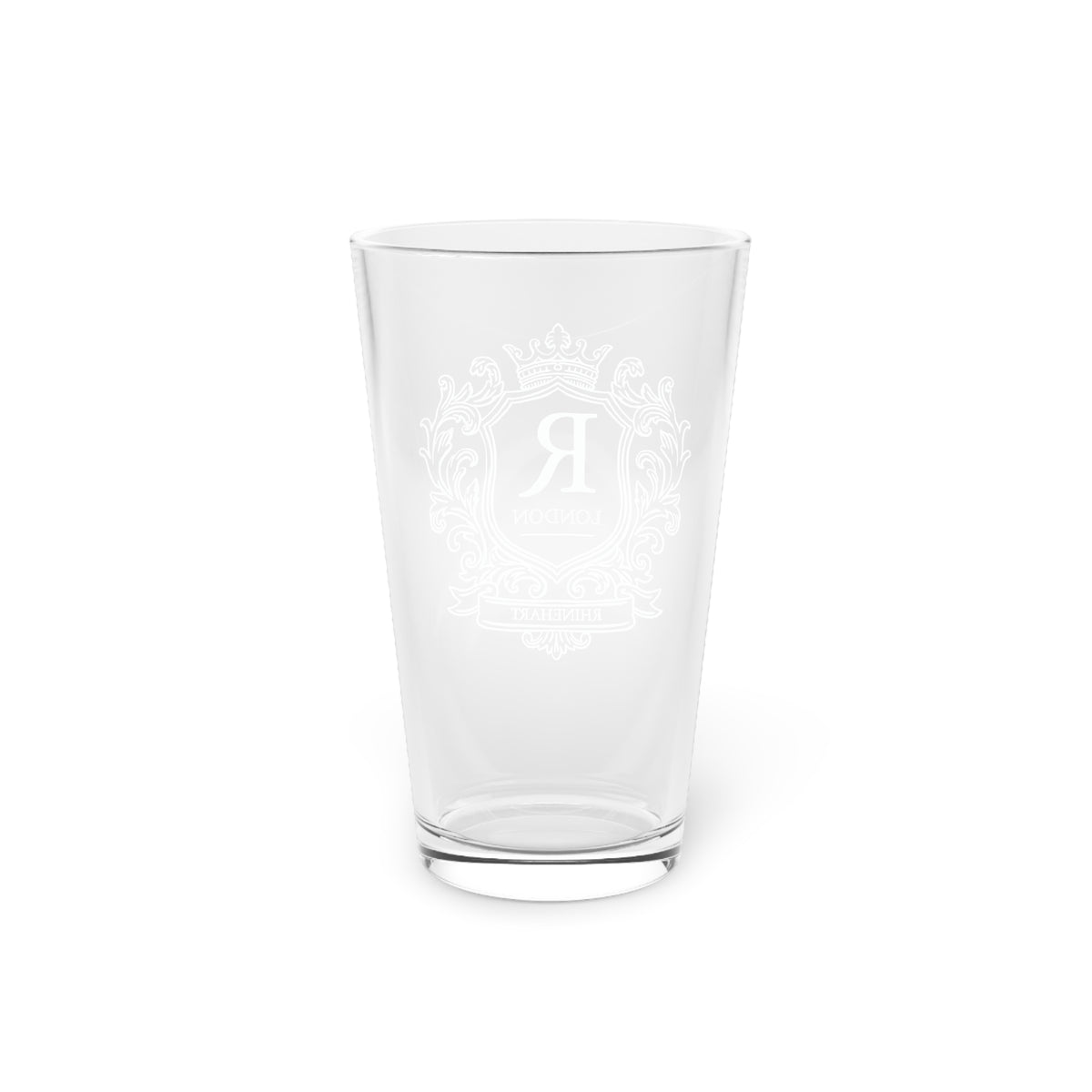 Monogram Pint Glass – 16oz Large Crest Beer Glass