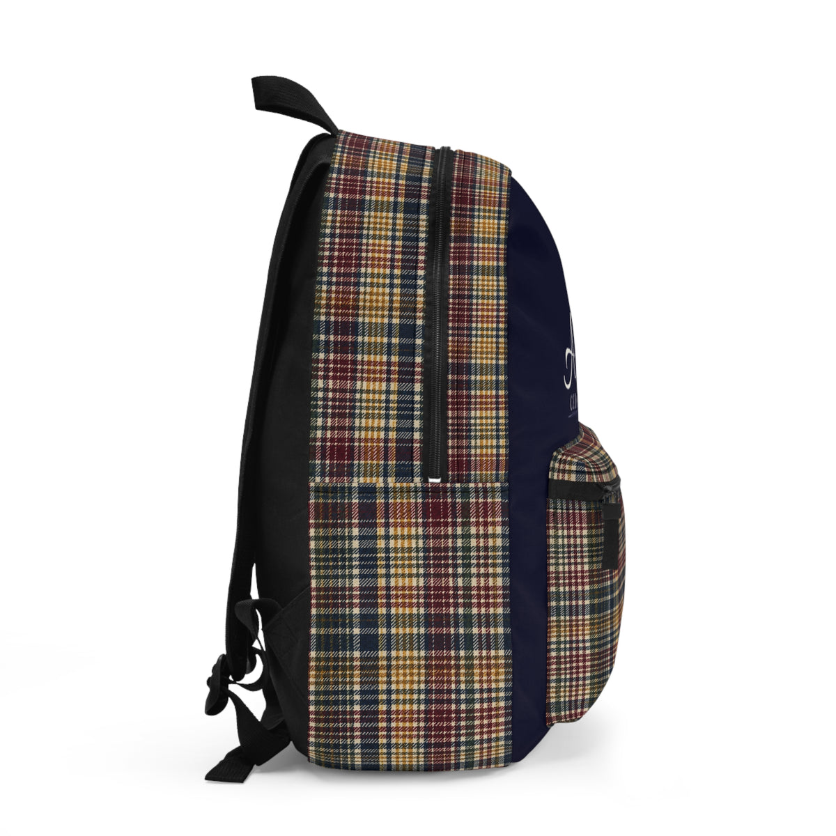 Cedar Club Plaid Backpack — Navy Check School & Travel Bag