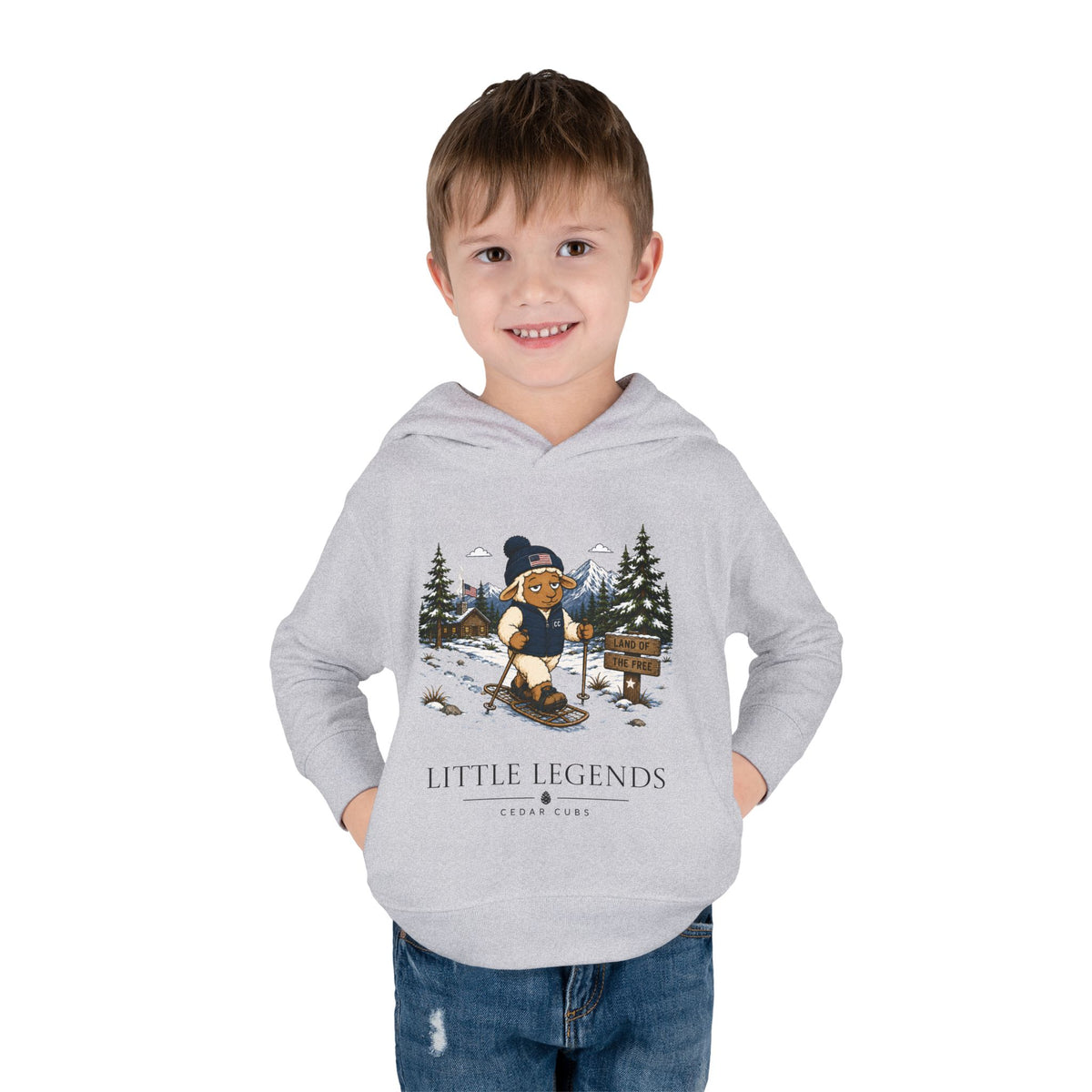Toddler Hoodie — 'Little Legends' Snow Shoe Design | Personalized Pullover
