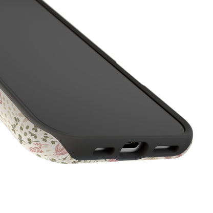 Personalized Floral Phone Case — Magnetic Impact-Resistant with Script Name