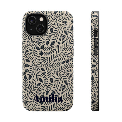 Floral Vine Magnetic Impact Phone Case — Personalized Monogram Option