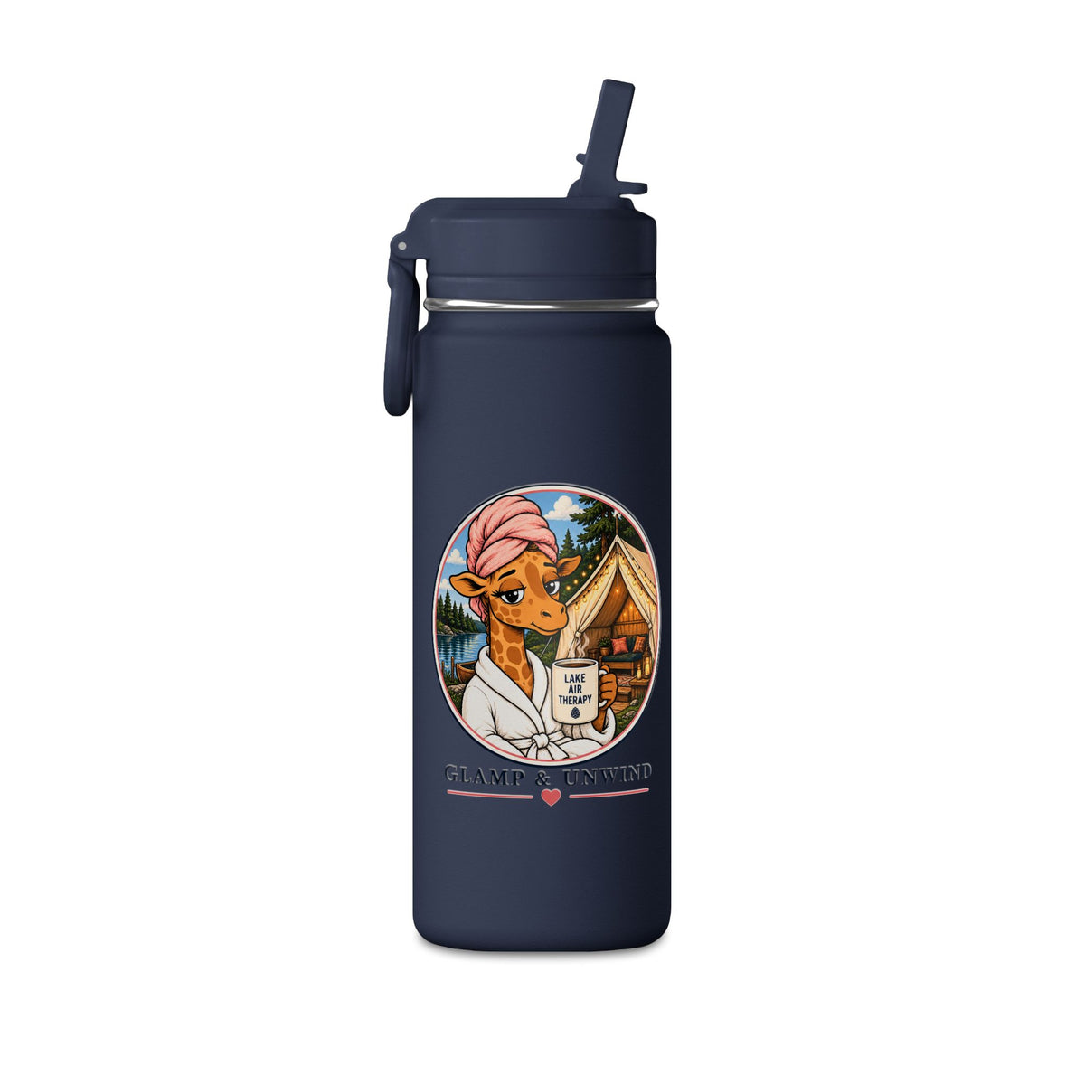 Glamp & Unwind 20oz Water Bottle — Insulated Mini Bottle