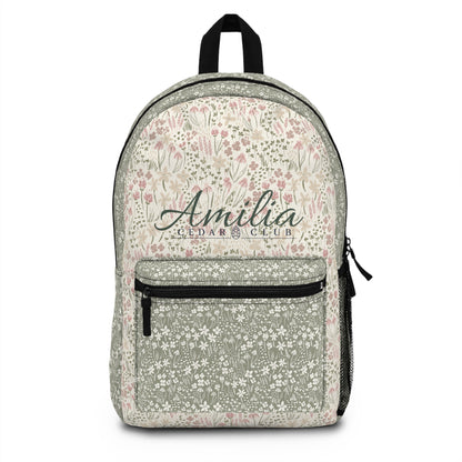 Floral Script Name Backpack — Personalized