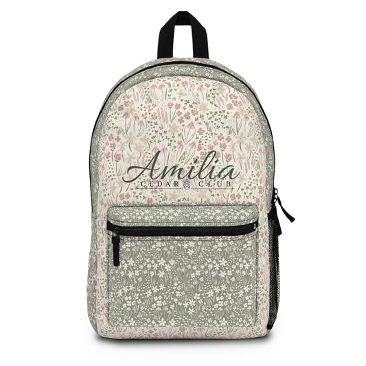 Floral Script Name Backpack — Personalized