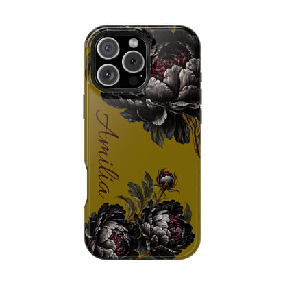 Floral Monogram Magnetic Phone Case — Personalized Impact-Resistant Cover