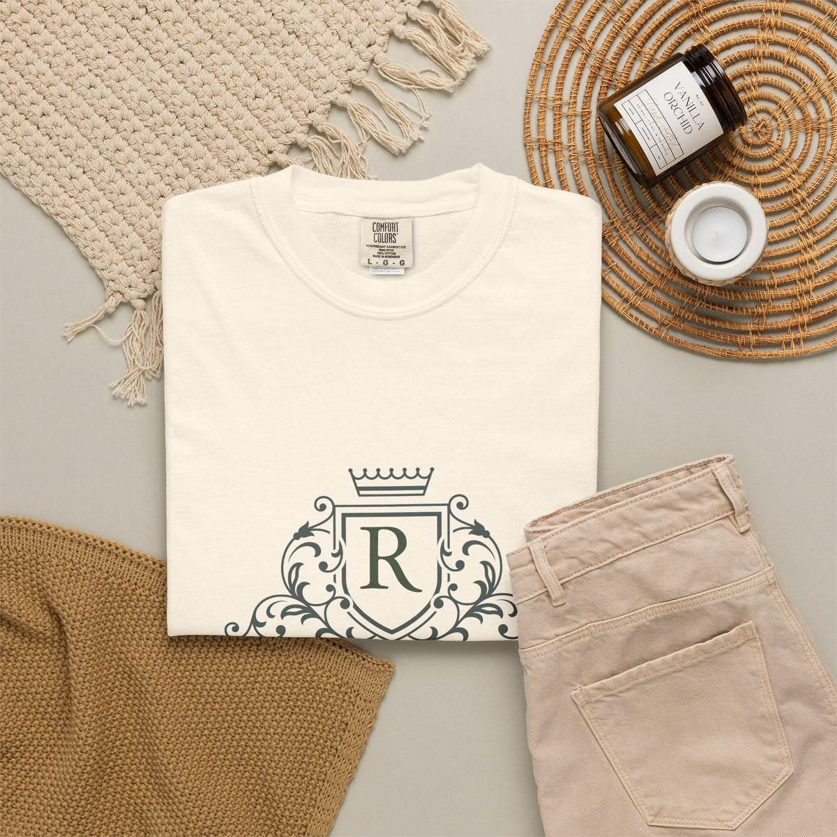 Blue Stripe Crest Graphic T-Shirt
