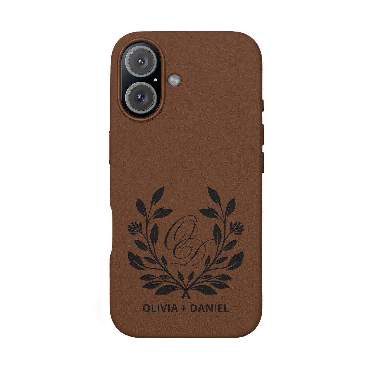 Engraved PU Leather Phone Case — Monogram Design