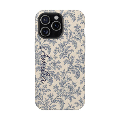 Vintage Floral Magnetic Phone Case — Personalized Name Option