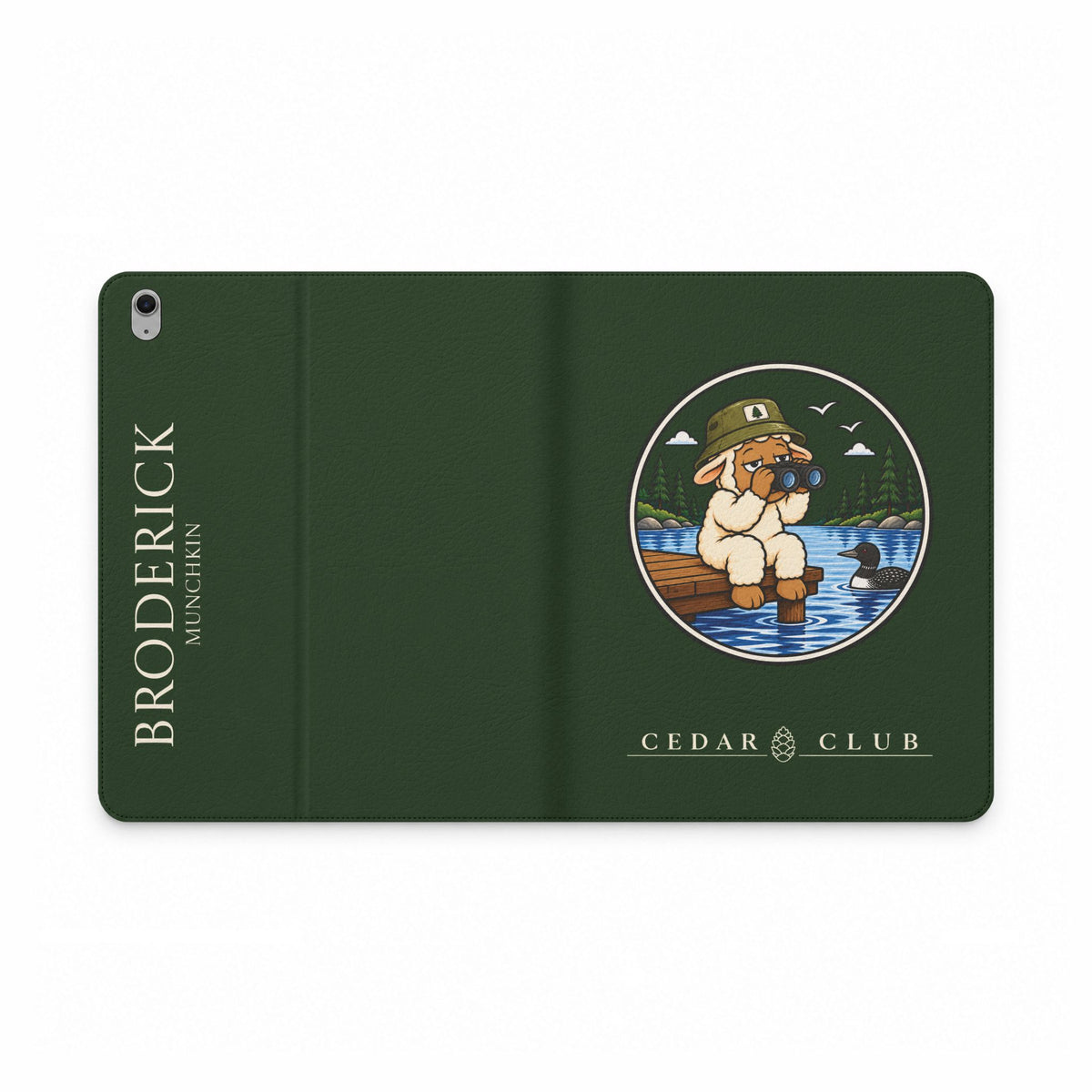 Personalized Tablet Folio Case — Cedar Cubs Bird Watching Sheep
