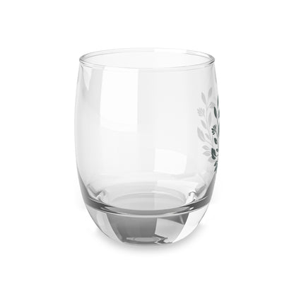 Personalized Monogram Whiskey Glass — Initial & Laurel Wreath