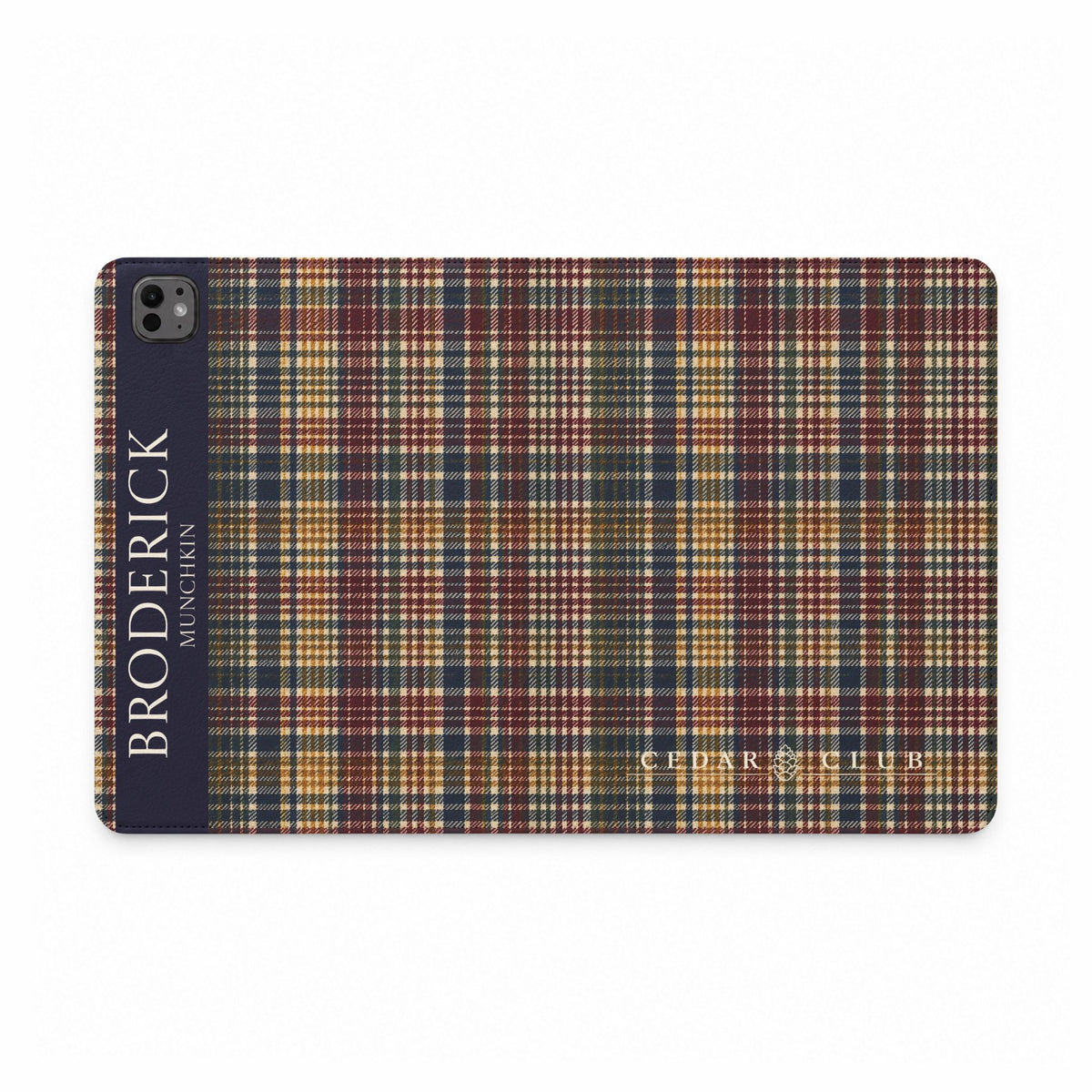 Plaid Personalized Tablet Folio Case — Custom Name Monogram