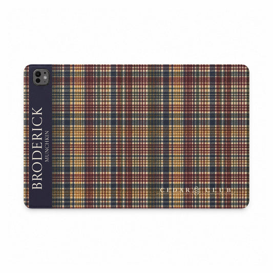 Plaid Personalized Tablet Folio Case — Custom Name Monogram