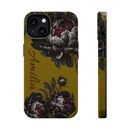 Floral Monogram Magnetic Phone Case — Personalized Impact-Resistant Cover
