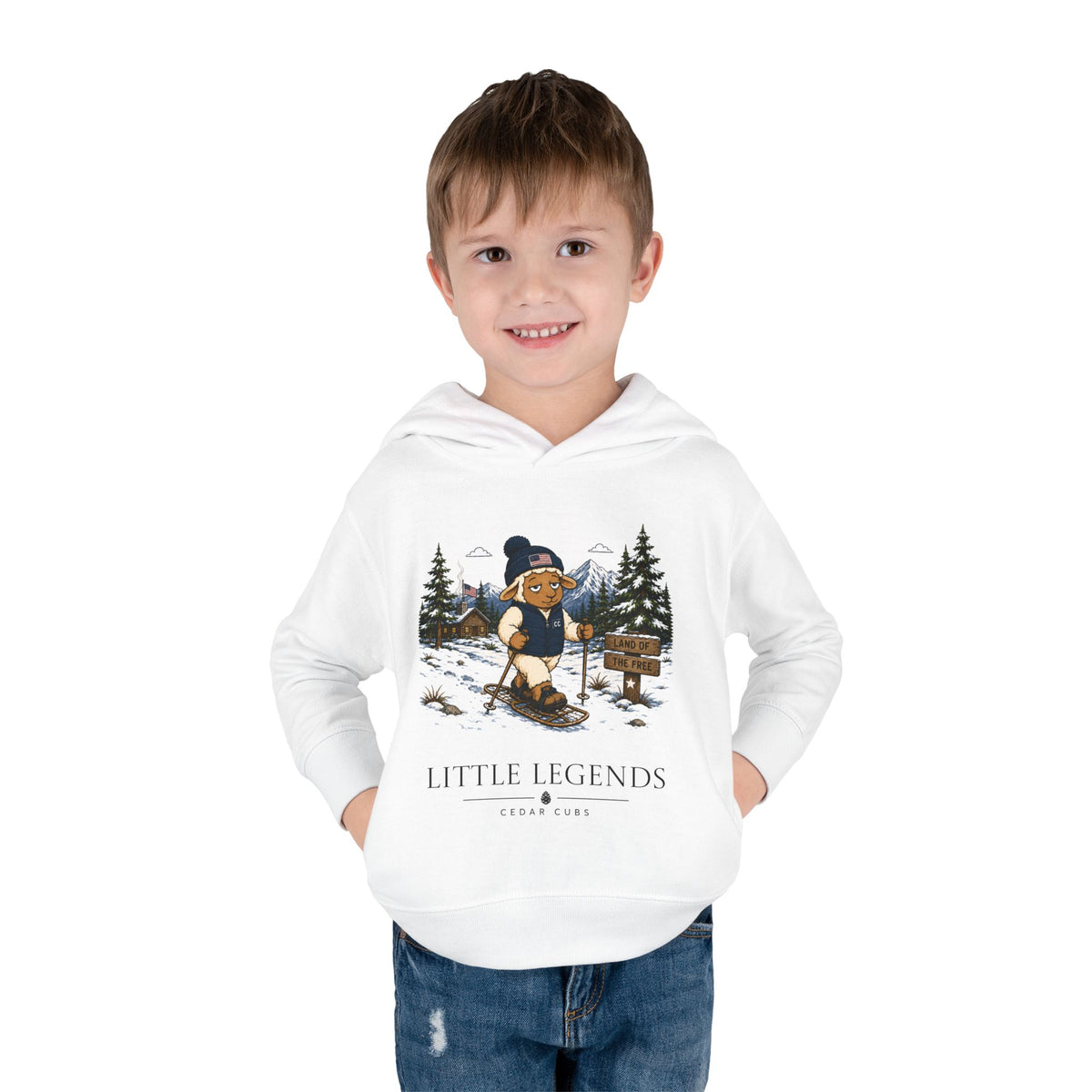 Toddler Hoodie — 'Little Legends' Snow Shoe Design | Personalized Pullover