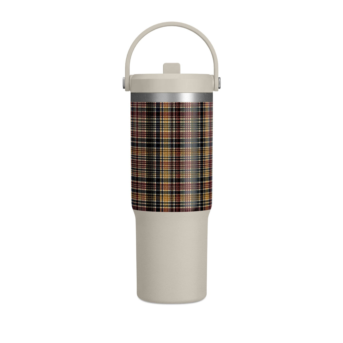 Plaid 32oz Nomad Tumbler — Insulated Travel Mug with Personalized Script