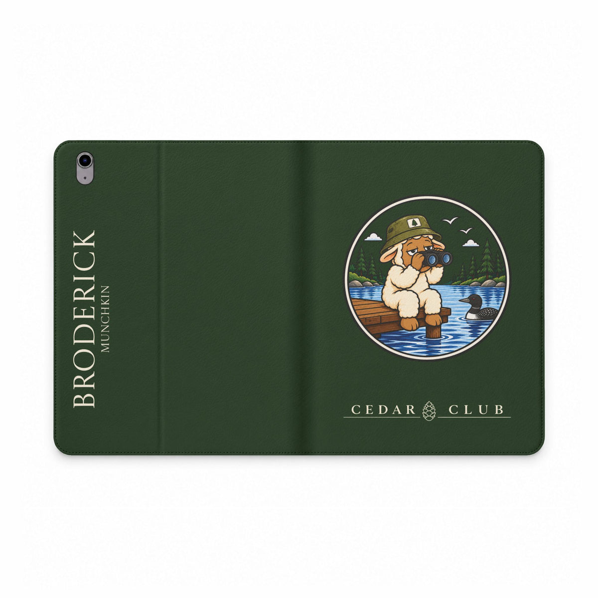 Personalized Tablet Folio Case — Cedar Cubs Bird Watching Sheep
