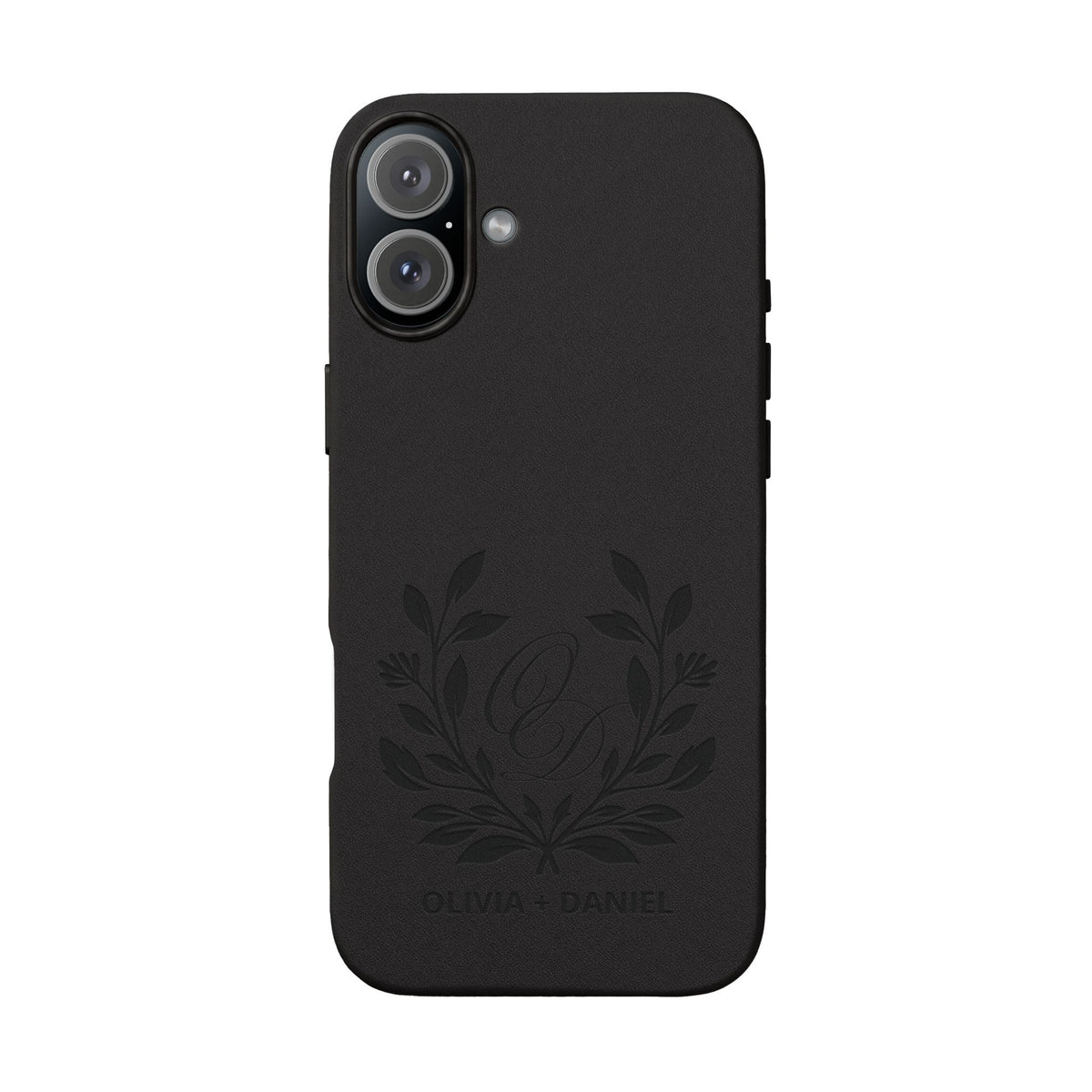Engraved PU Leather Phone Case — Monogram Design