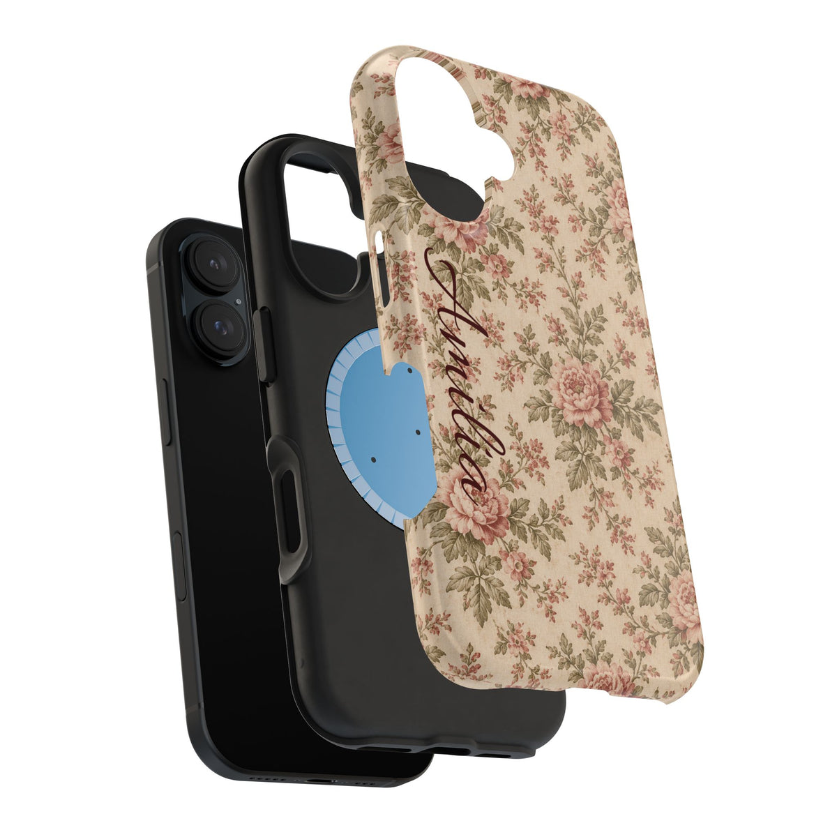 Floral Vintage Rose Magnetic Phone Case — Personalized Option