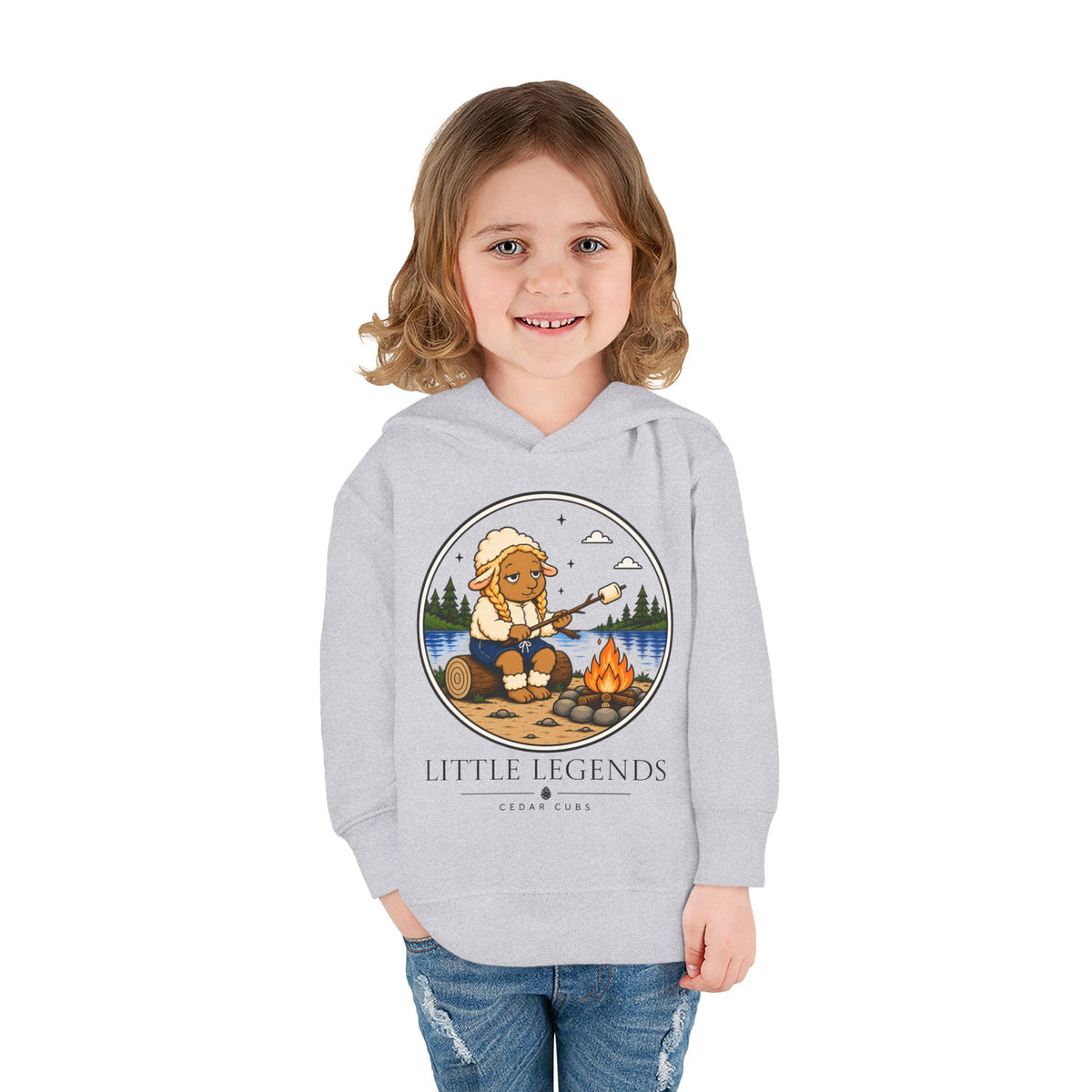 Toddler Hoodie — 'Little Legends' Campfire Design | Cedar Cubs Personalized Pullover