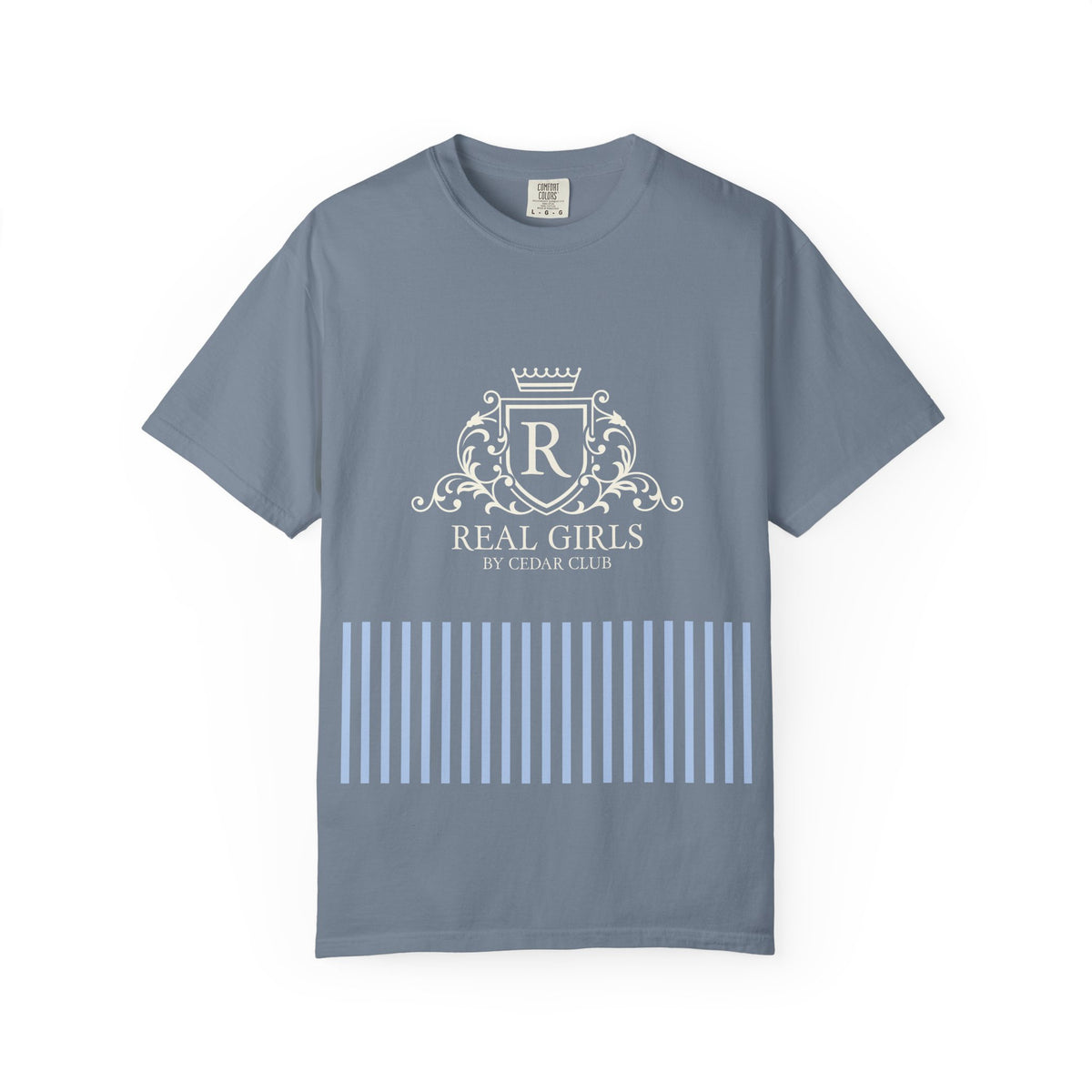 Blue Stripe Crest Graphic T-Shirt