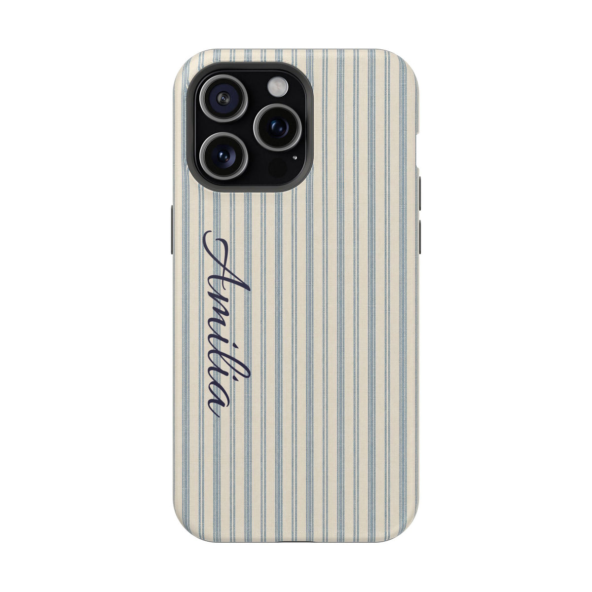 Personalized Striped Magnetic Impact-Resistant Phone Case — Custom Name