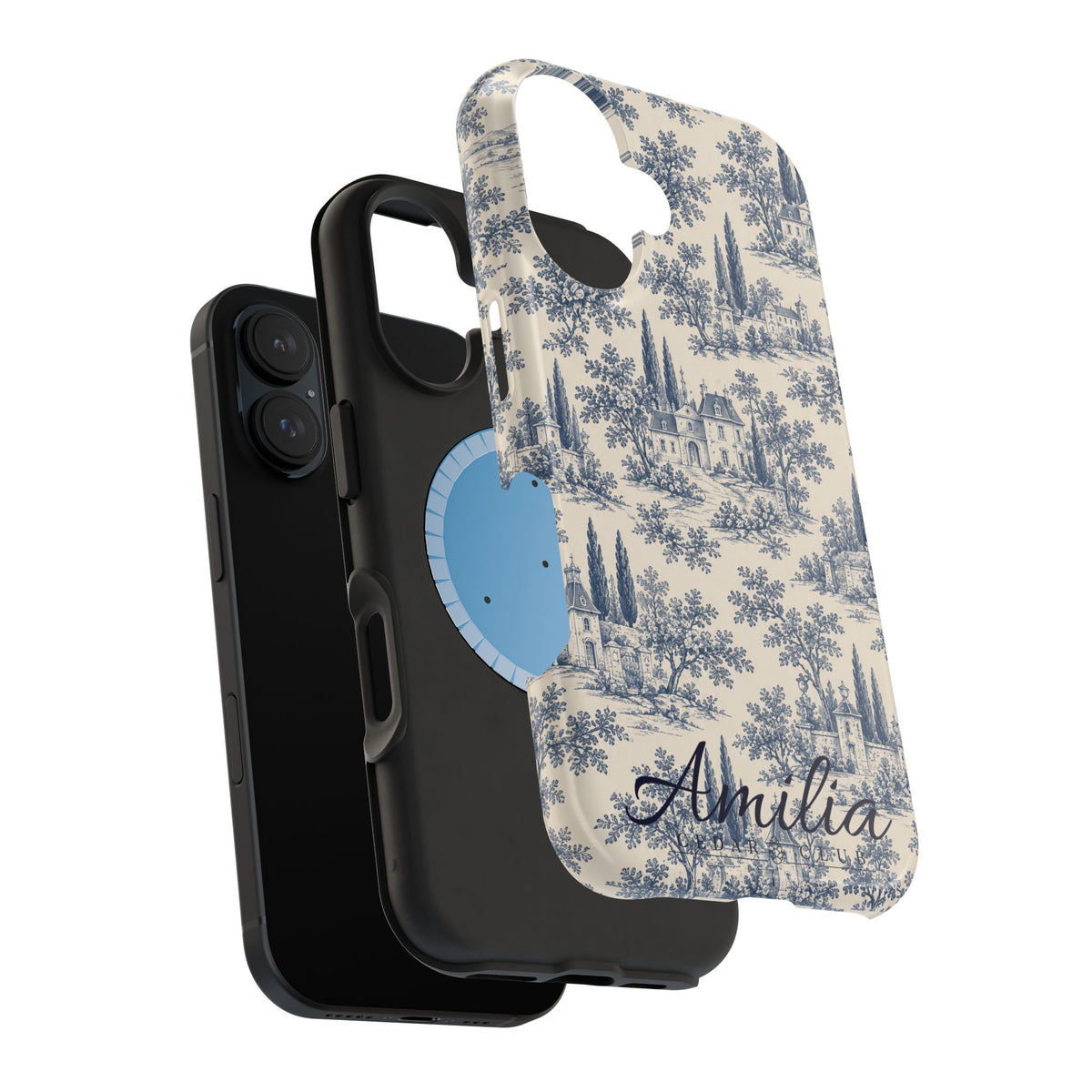 Personalized Toile Magnetic Phone Case — Impact‑Resistant, MagSafe Compatible