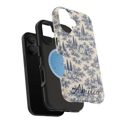 Personalized Toile Magnetic Phone Case — Impact‑Resistant, MagSafe Compatible