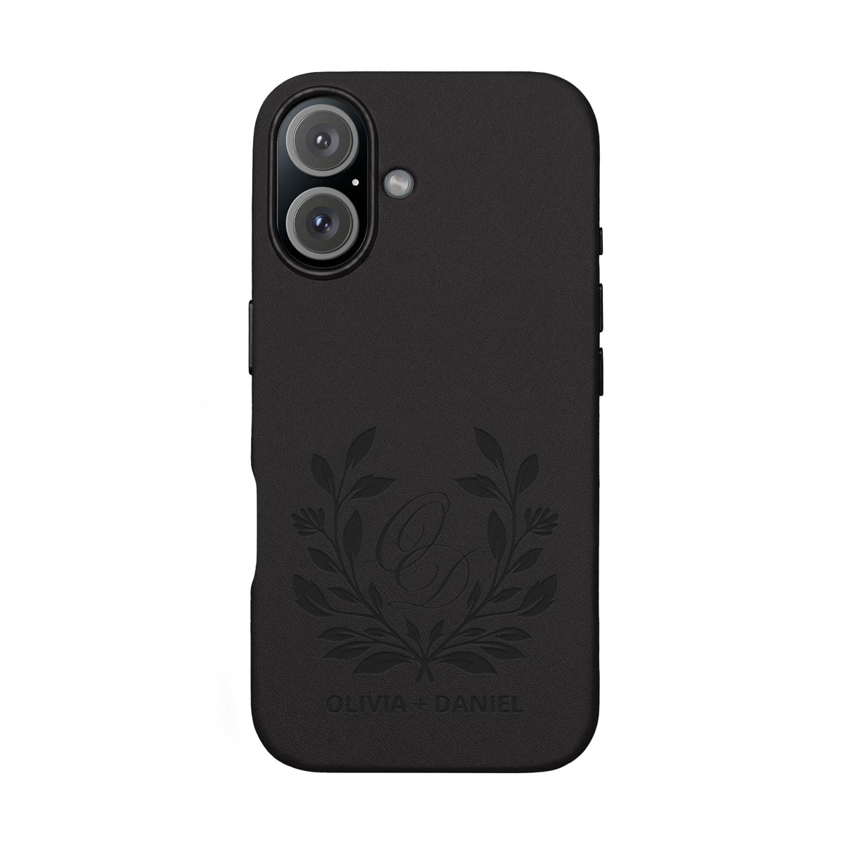 Engraved PU Leather Phone Case — Monogram Design