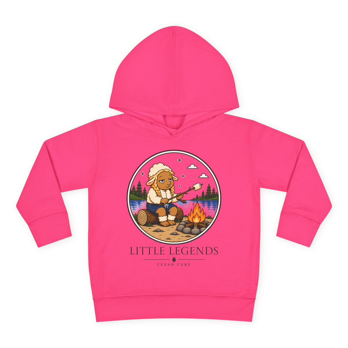 Toddler Hoodie — 'Little Legends' Campfire Design | Cedar Cubs Personalized Pullover