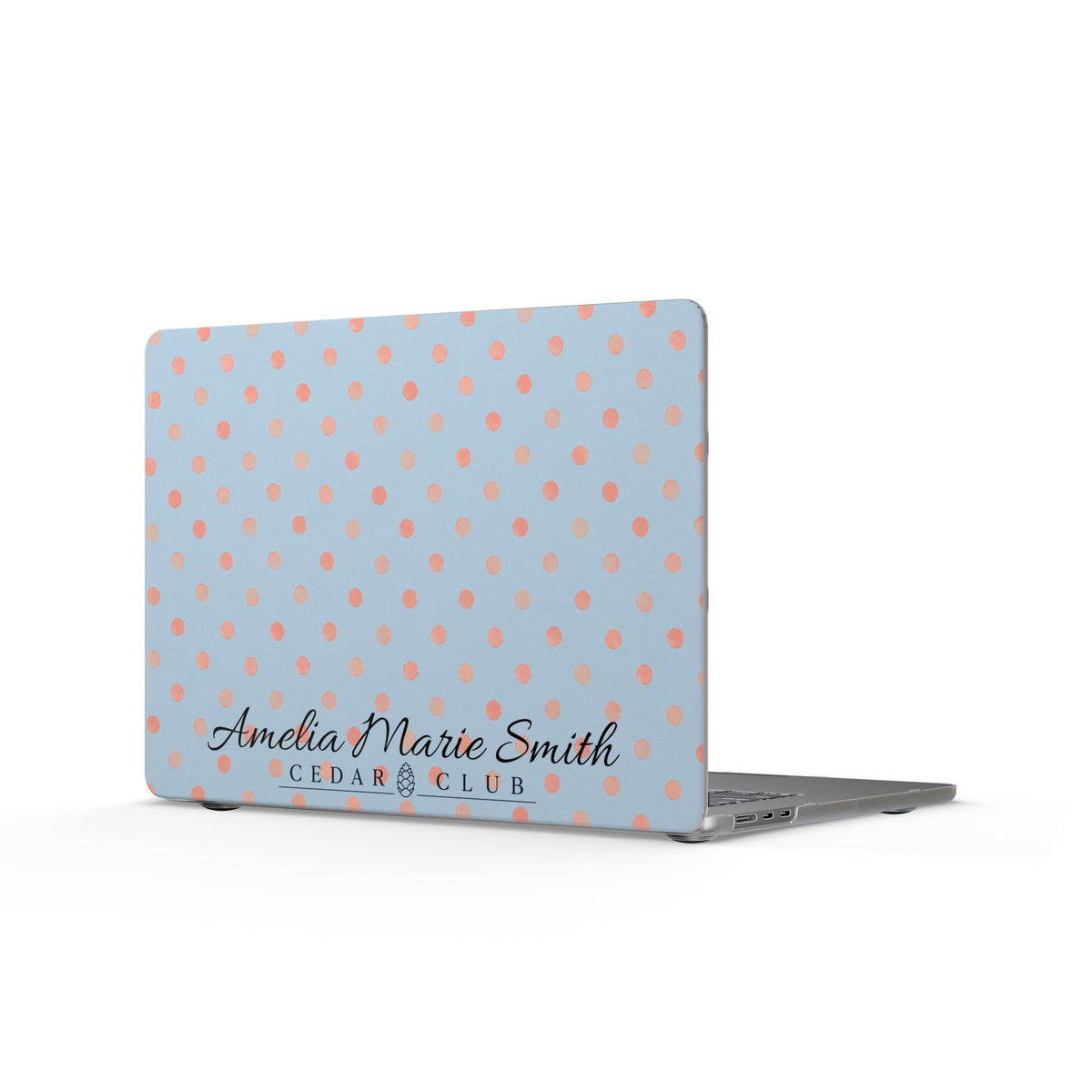 Personalized Polka Dot MacBook Case — Custom Name Laptop Cover