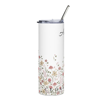 Floral Personalized 20oz Stainless Steel Tumbler