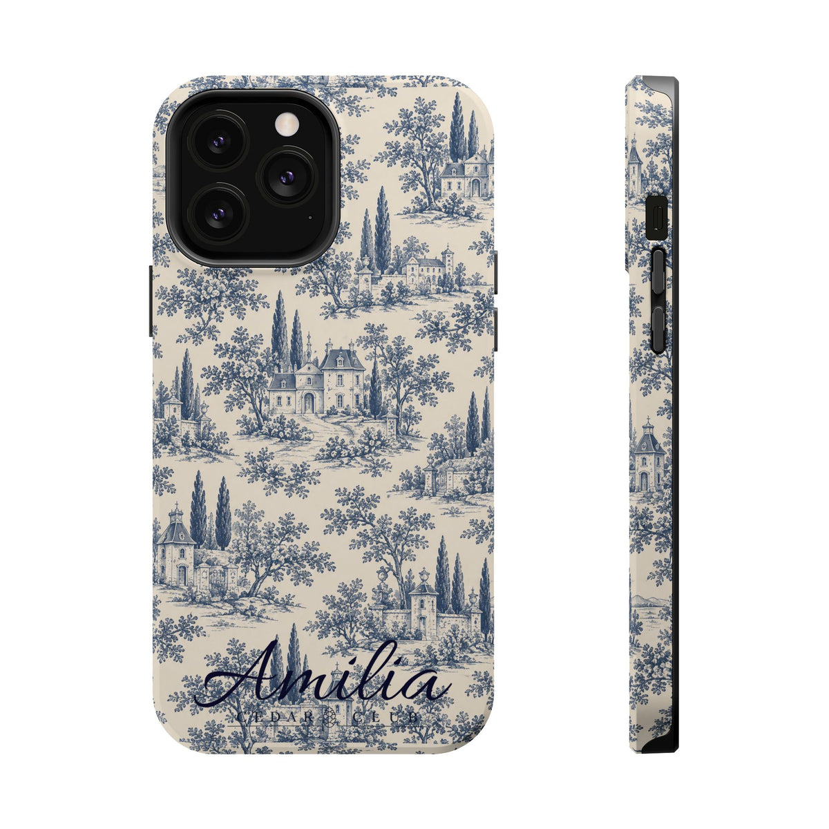 Personalized Toile Magnetic Phone Case — Impact‑Resistant, MagSafe Compatible