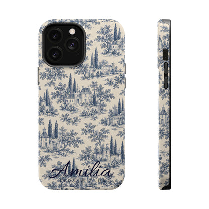 Personalized Toile Magnetic Phone Case — Impact‑Resistant, MagSafe Compatible
