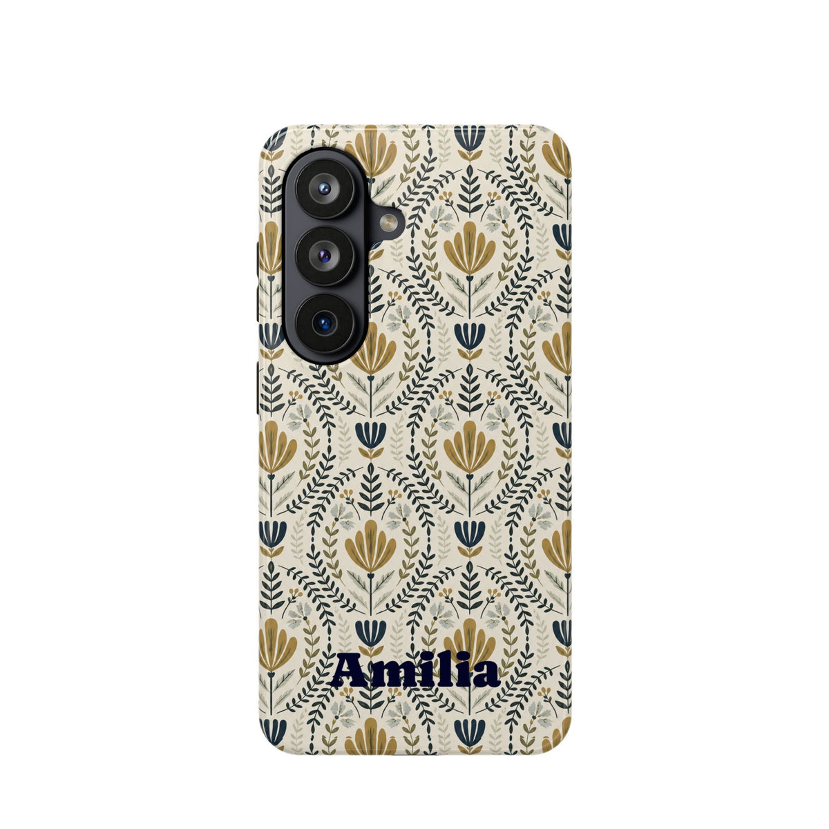 Personalized Floral Magnetic Phone Case — Impact-Resistant Protective Cover (Name Option)