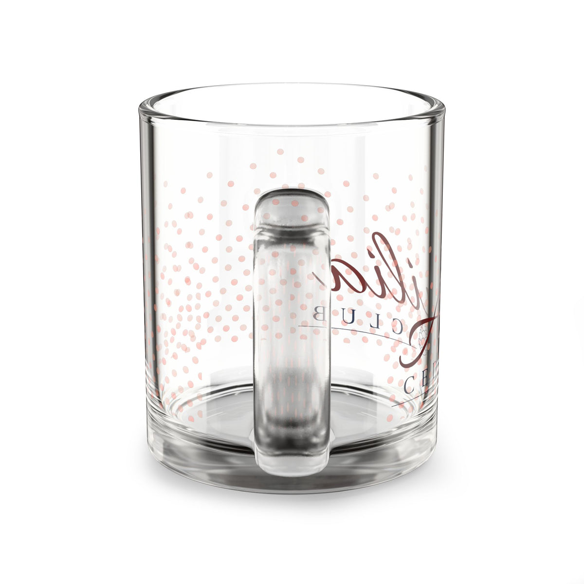 Personalized 10oz Glass Mug — Rose Gold Confetti