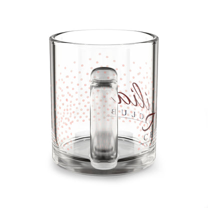Personalized 10oz Glass Mug — Rose Gold Confetti