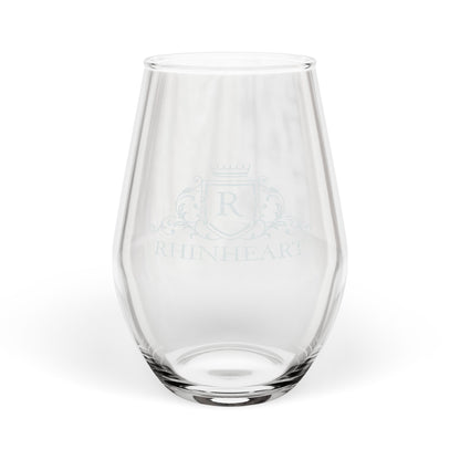 Engraved Monogram Crest Stemless Wine Glass — 11.5 oz Personalized Gift