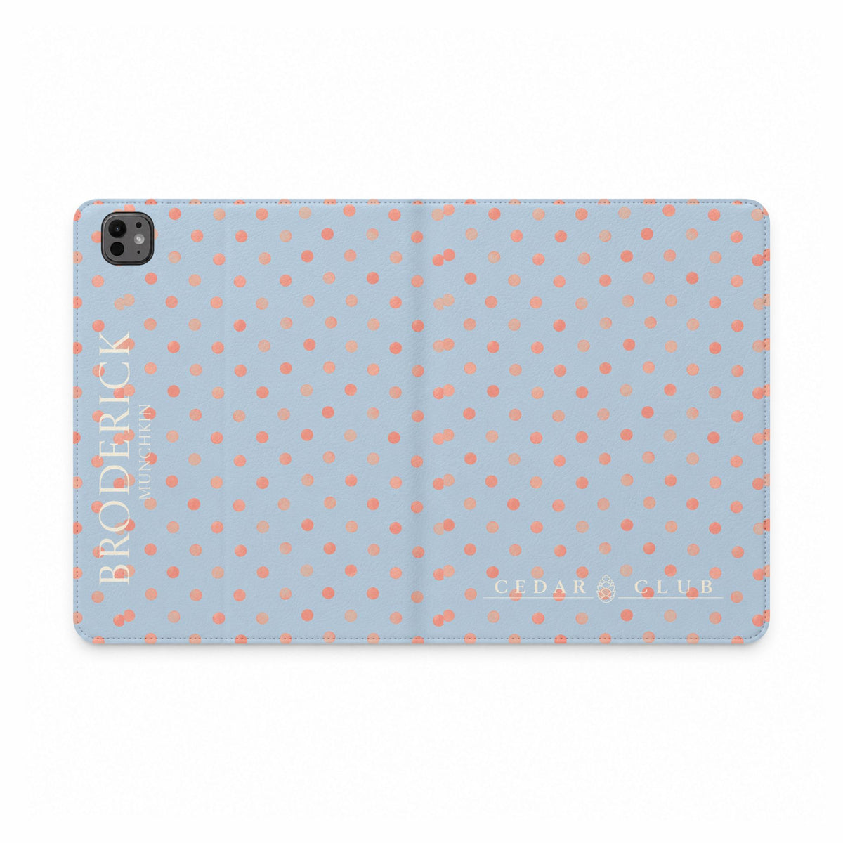 Polka Dot Tablet Folio Case — Personalized Name Accent