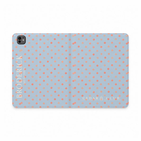 Polka Dot Tablet Folio Case — Personalized Name Accent