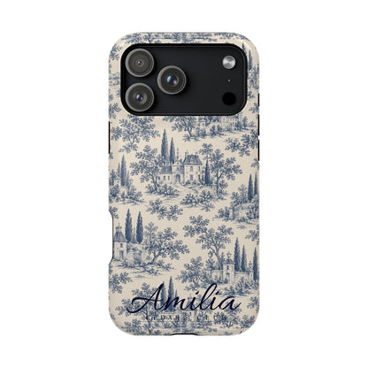 Personalized Toile Magnetic Phone Case — Impact‑Resistant, MagSafe Compatible