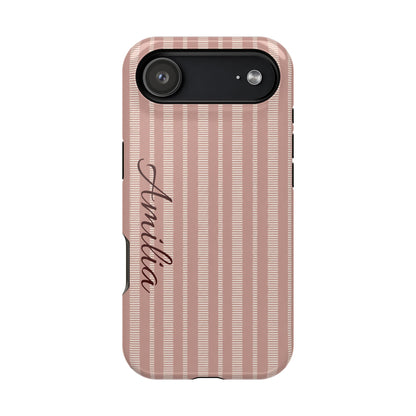 Striped Personalized Phone Case — Magnetic Impact-Resistant